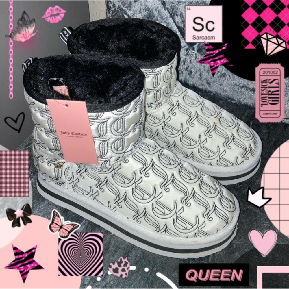 Juicy Couture Women's Black and White Boots